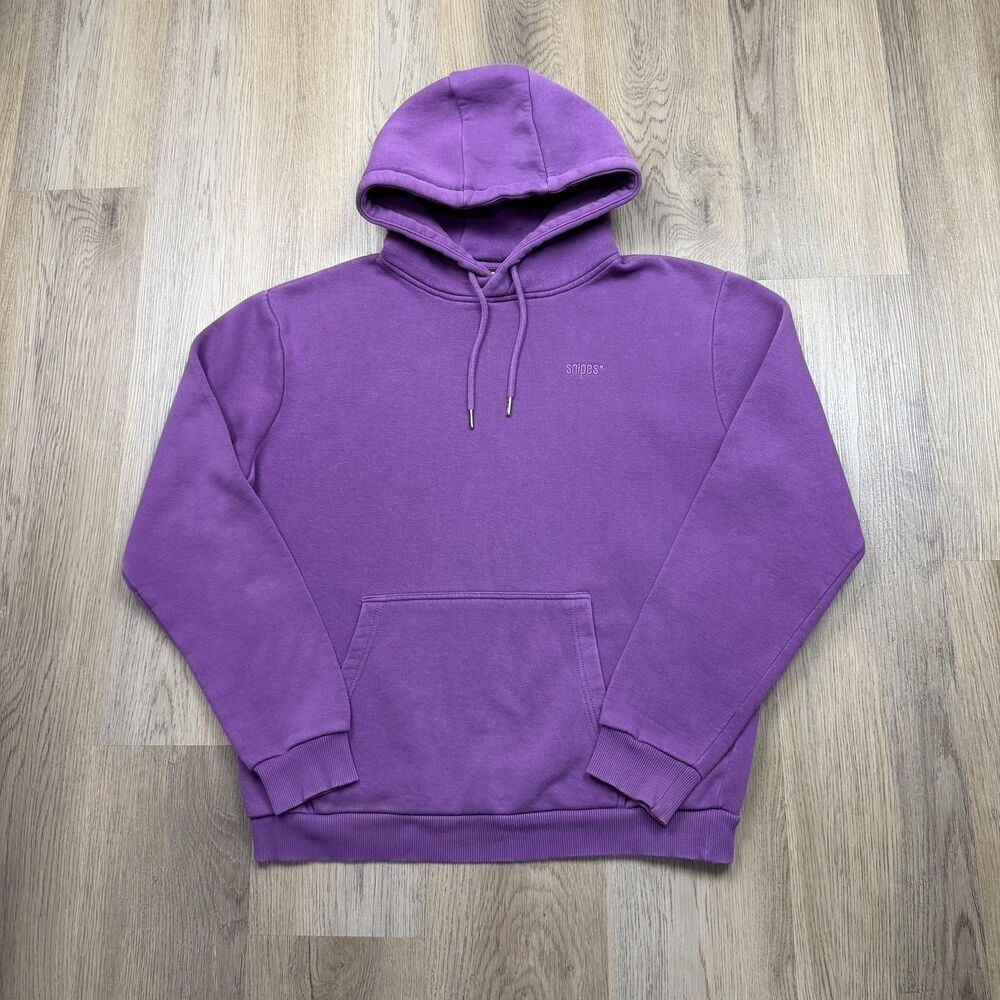 Snipes Hoodie Mens Medium Purple Fleece Sweatshirt Pullover Kangaroo Pocket